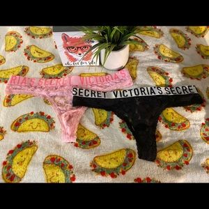 Victoria Secret Logo Thong Panty Bundle NWOT